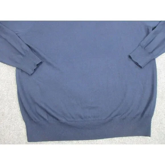 Peter Millar Sweater Mens Large Blue Merino‎ Wool Silk V Neck Casual Preppy Golf